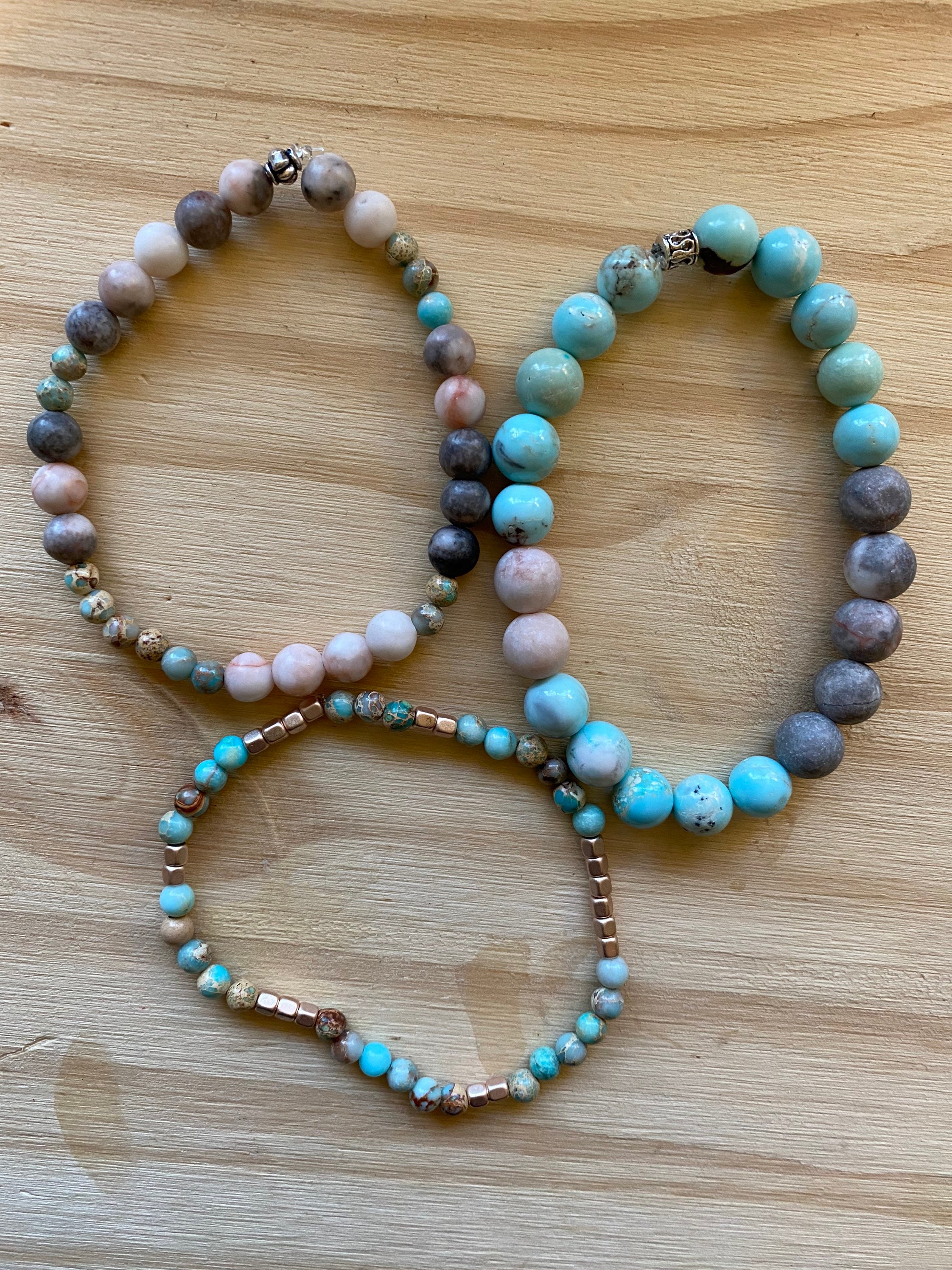 Set of 3 Stretch Cord Bracelet Etsy UK