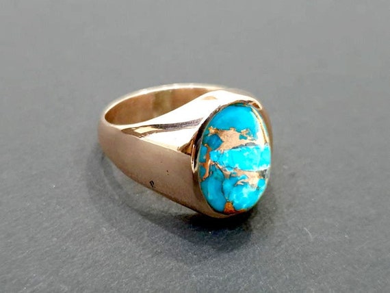 Vintage 9ct Gold Turquoise Ring – Mercy Madge