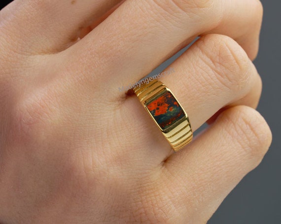 HOYON luxury genuine gold color 24k men's ring for husband bridegroom  gentlemen jewelry resizable thicken bands
