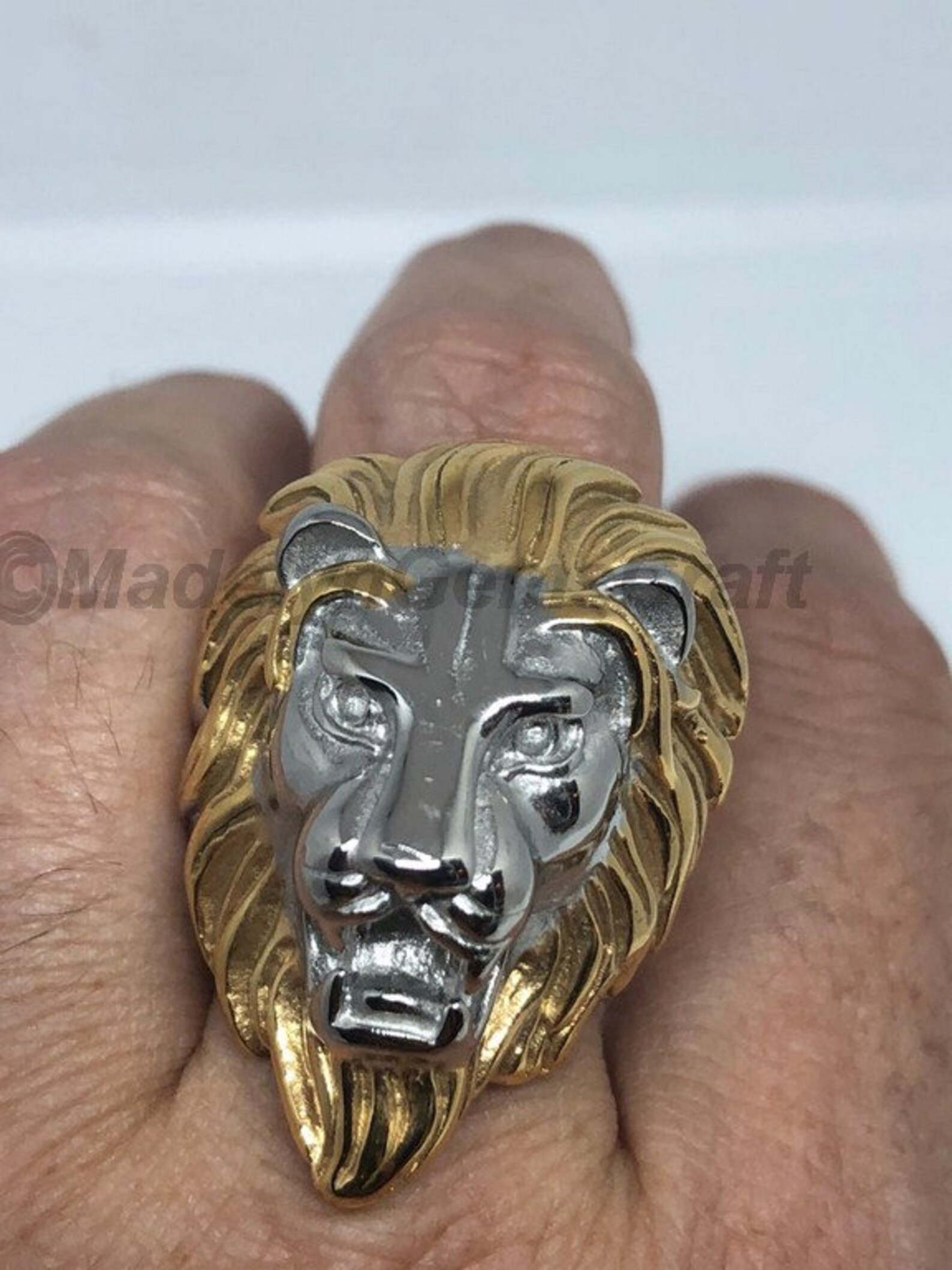 Lion Ring Lion Head Ring Lion Ring Men Gold Lion Etsy