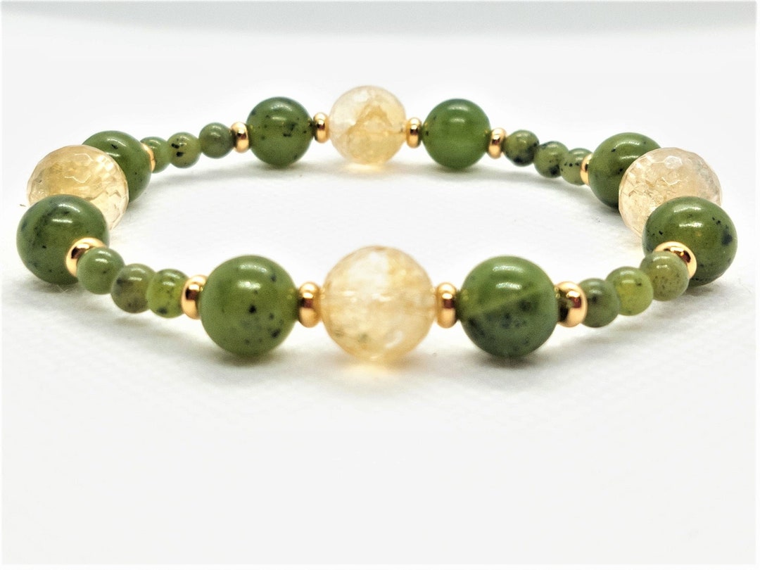 Abundance Bracelet With Citrine and Jade - Etsy