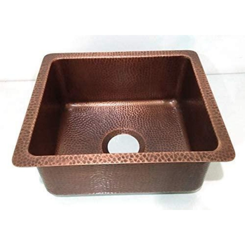 Copper Undermount Bar Sink Single Bowl 16Gauge Antique Etsy