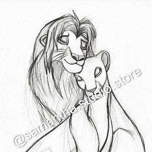 Simba and Nala (The Lion King) - INSTANT DOWNLOAD - Characters Printable Art Digital Download