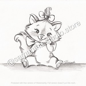 Marie (The Aristocats) - INSTANT DOWNLOAD - Character Printable Art Digital Download