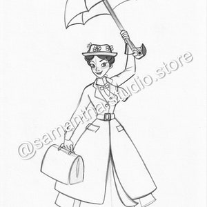 Mary Poppins - INSTANT DOWNLOAD - Character Printable Art Digital Download