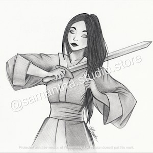 Mulan - INSTANT DOWNLOAD - Character Printable Art Digital Download