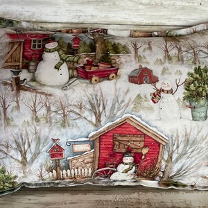 Winter Pillow with a Distressed Look and Favorite Images and Phrases of Christmas 17" x 13" Accent Throw FREE SHIPPING Rustic|Daisy|Store
