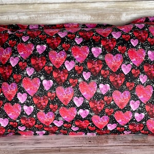 Shimmering Hearts Red Pink Two Sided Pillow 17&quot; x 13&quot; Throw Pillow Accent Pillow Heart Pillow Pillow Insert Free Shipping Rustic|Daisy|Store