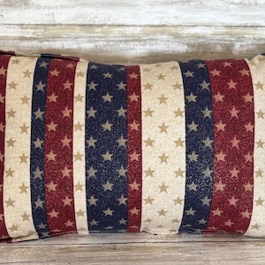 Patriotic Americana Gold Stars and Strips Glitter Pillow Red White and Blue  17" x 13" Throw Pillow Accent Pillow FREE SHIPPING Rustic Daisy