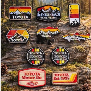 Toyota 4WD Embroidered Patches: Vintage Japanese Retro Outdoor
