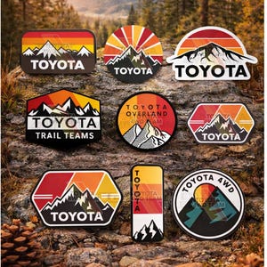 Toyota 4WD Adventure Stickers: Retro Japanese Decals