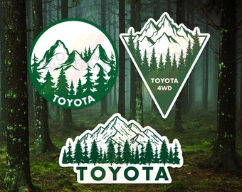 Forest Green Toyota 4WD Mountain Vinyl Stickers