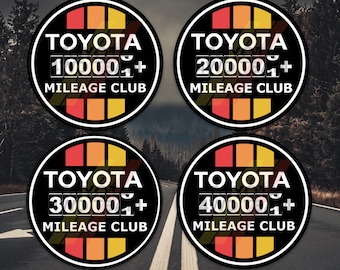 Toyota High Mileage Club Vinyl Decal: 4WD, 4X4 Car Sticker