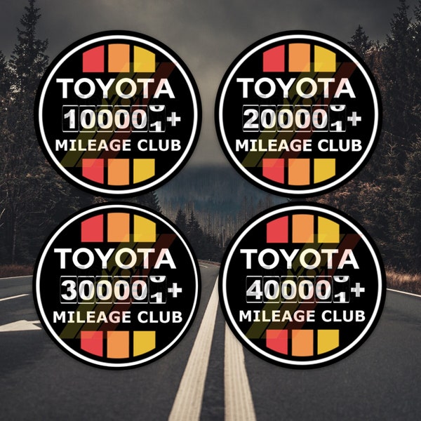 Toyota High Mileage Club Vinyl Sticker/ Car Decal - 4WD 4X4 Japanese Vintage Retro Logo Tacoma Tundra TRD 4Runnner FJ Cruiser SR5 Hilux