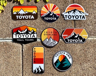 Toyota 4WD Outdoor Adventure Vinyl Stickers / Decal  - Tacoma Tundra SR5 4WD TRD 4x4 4Runner FJ Cruiser Japanese Vintage Retro Outdoor