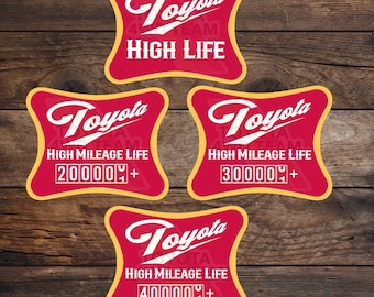 Toyota High Life Vinyl Decal: 4WD Retro Mileage Club Sticker