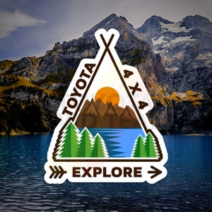 Toyota Outdoor Campfire Vinyl Sticker / Decal - Mountain Overland Tacoma Tundra 4Runner FJ Cruiser 4WD TRD 4x4 Japanese Vintage Retro Logo