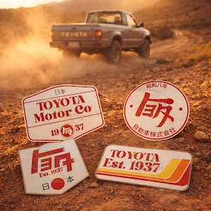 Naklejka winylowa Toyota Heritage Collection: japońskie logo retro TRD