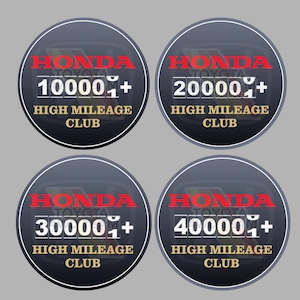 Honda High Mileage Club Vinyl Decal: Water-Resistant Car Sticker