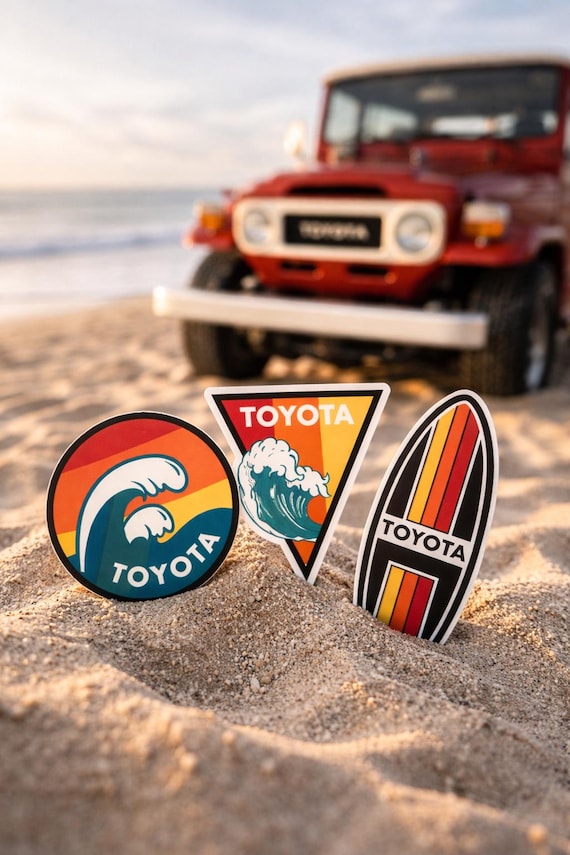 Toyota 4WD Surfing Stickers: Retro Japanese Car Decals - Etsy