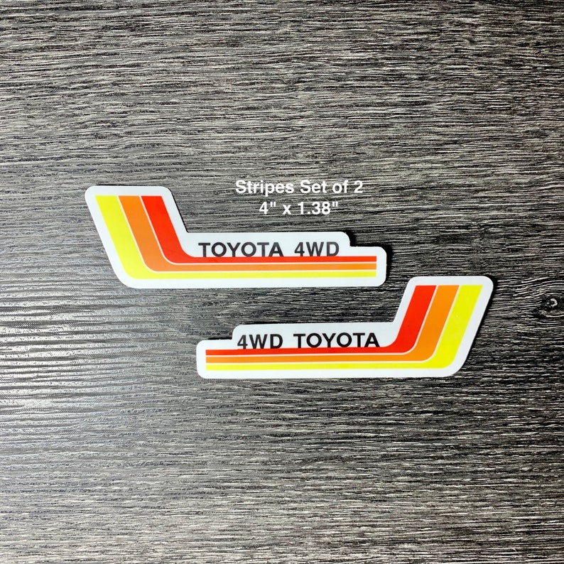 Toyota Vintage Stripes 4WD Vinyl Sticker/ Car Decal Tacoma | Etsy