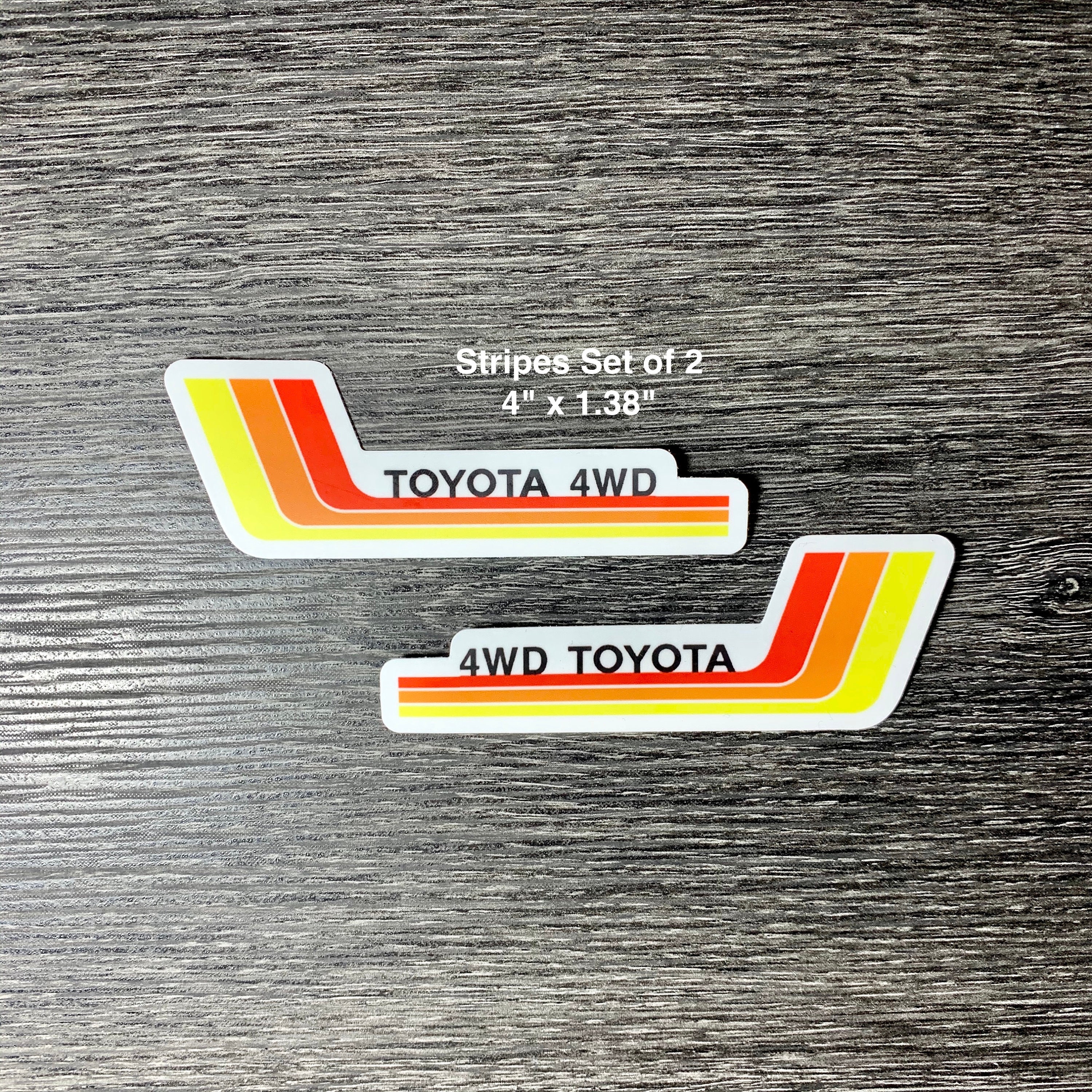 Toyota Vintage Stripes 4WD Vinyl Sticker/ Car Decal Tacoma Tundra