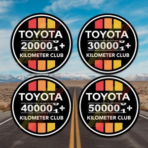 Adesivo in vinile Toyota High KILOMETER Club/decalcomania per auto - 4WD 4X4 logo retrò vintage giapponese Tacoma Tundra TRD 4Runnner FJ Cruiser SR5 Hilux