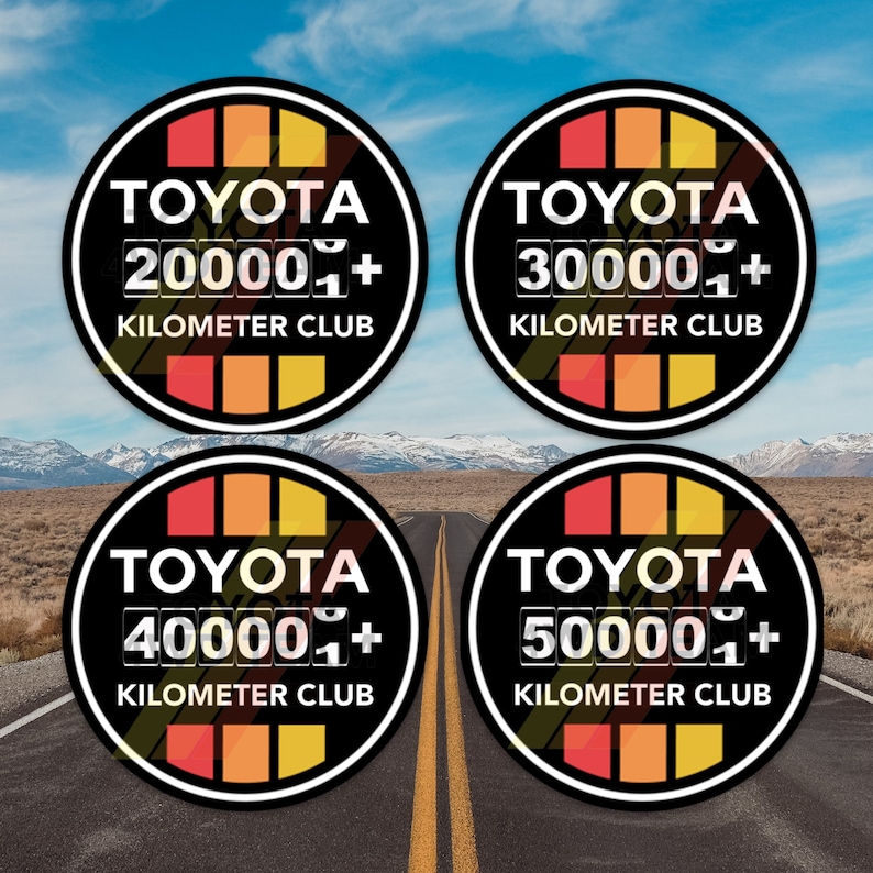 Toyota High Kilometer Club Vinyl Decal - 4WD Retro Car Sticker - Etsy