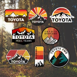 Toyota 4WD Outdoor Adventure Vinyl Stickers / Decal  - Tacoma Tundra SR5 4WD TRD 4x4 4Runner FJ Cruiser Japanese Vintage Retro Outdoor