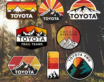 Toyota 4WD Outdoor Adventure Vinyl Stickers / Decal  - Tacoma Tundra SR5 4WD TRD 4x4 4Runner FJ Cruiser Japanese Vintage Retro Outdoor