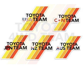Vinylsticker Toyota International Team: retro Japanse autosticker