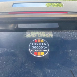 Toyota High Mileage Club Vinyl Decal: 4WD, 4X4 Car Sticker - Etsy