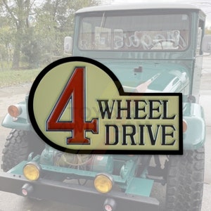Toyota Retro 4 Wheel Drive Emblem Logo Vinyl Stickers / Decal  - FJ Crusier Tacoma Tundra 4WD TRD 4x4 4Runner Land Cruiser Celica Turbo