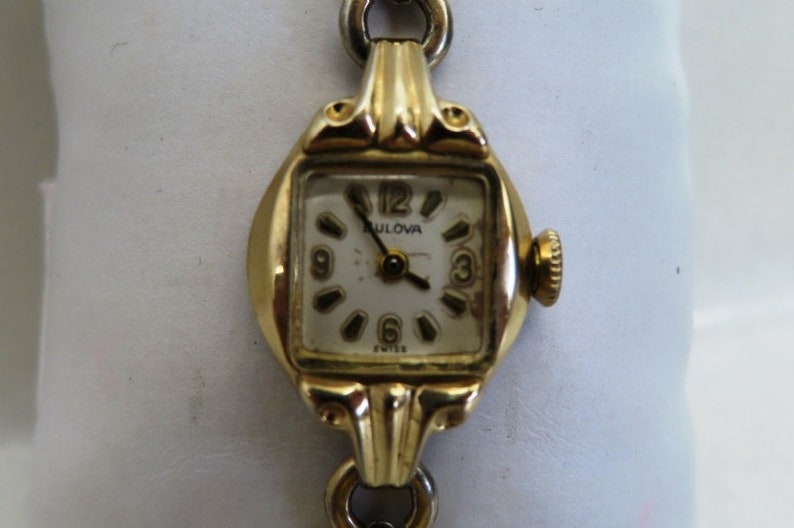 Vintage Womens Bulova 10k RGP Bezel Swiss Watch image 0