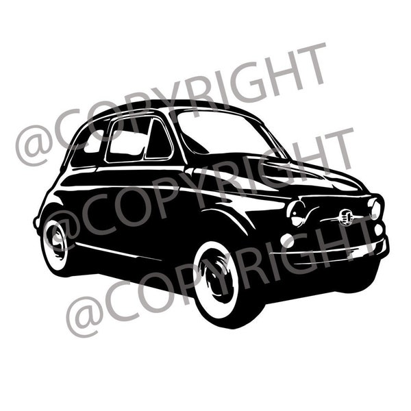 Classic Fiat 500 .Svg and Cut .Png file