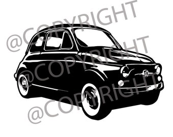 Classic Fiat 500 .Svg and Cut .Png file