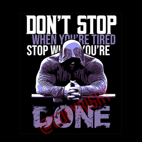 T-Shirt Design Gym BodyBuilding Motivational, 4k geschnitten. Png