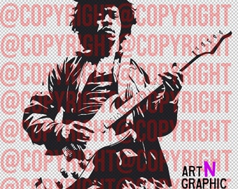 Jimi Hendrix SVG Cricut Cut File-stencil/silhouette/cameo/decal ...