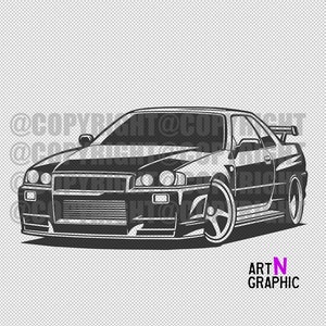 Nissan Skyline GTR R34 .SVG .PNG 4k