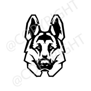 German Shepherd Face Design .SVG .PNG