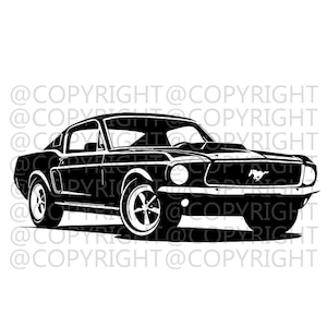 Ford Mustang 1967 vector .SVG .PNG