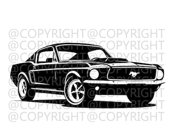 Ford Mustang 1967 vector .SVG .PNG