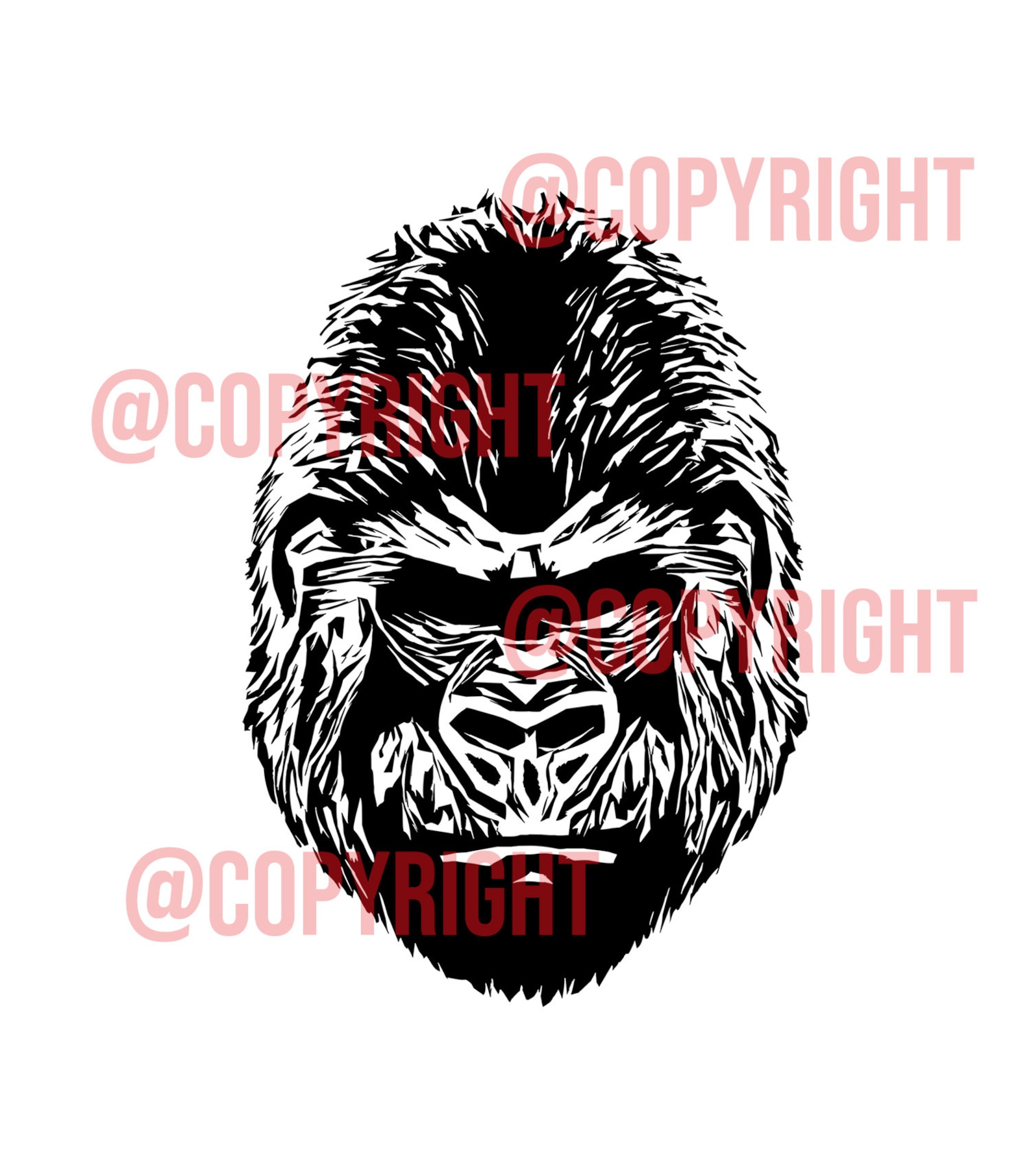 Gorilla Head .SVG .PNG - Etsy