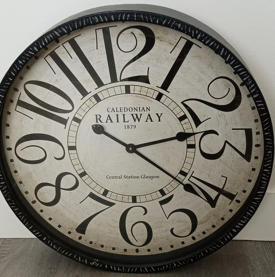 Caledonian RAILWAY 1879 Vintage Style Large Wall Clock Etsy
