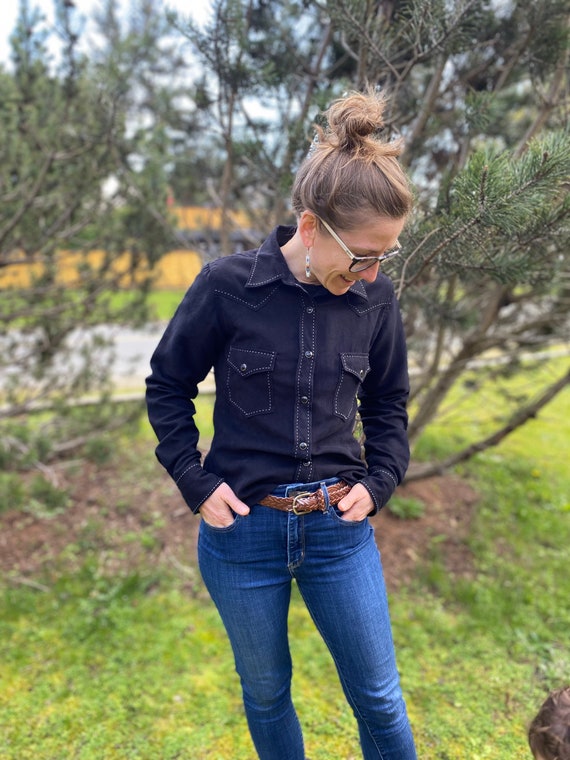 Black Western Shirt Panhandle Slim 
