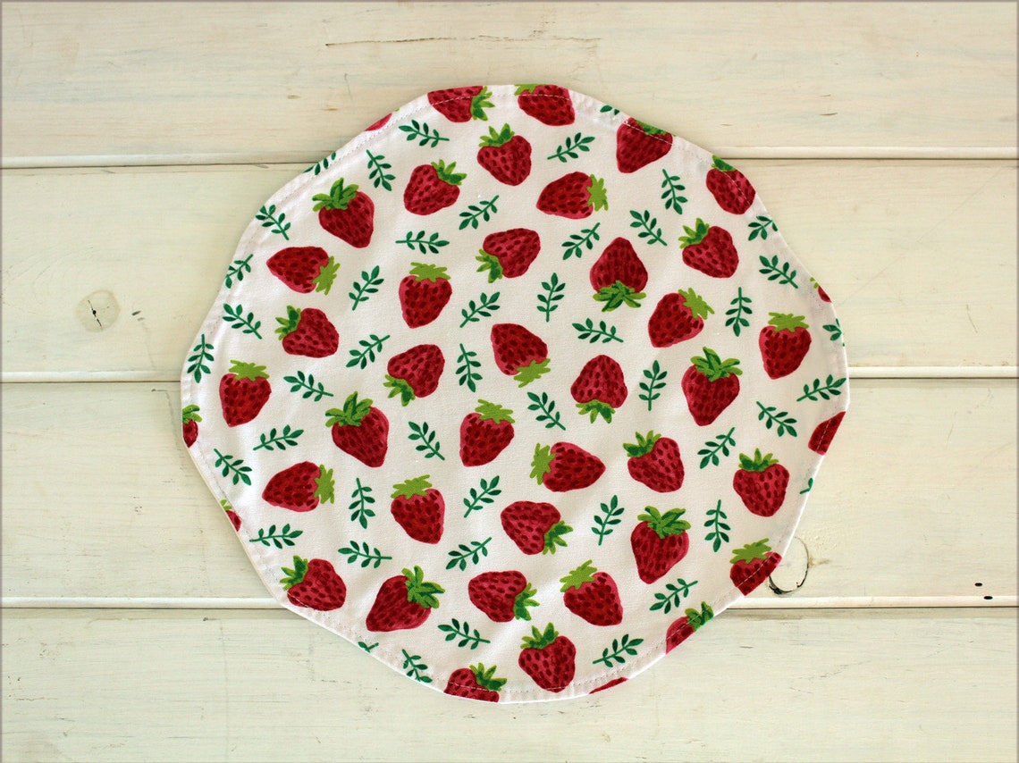 Strawberry Print Placemats Red and White Table Mats Table Etsy