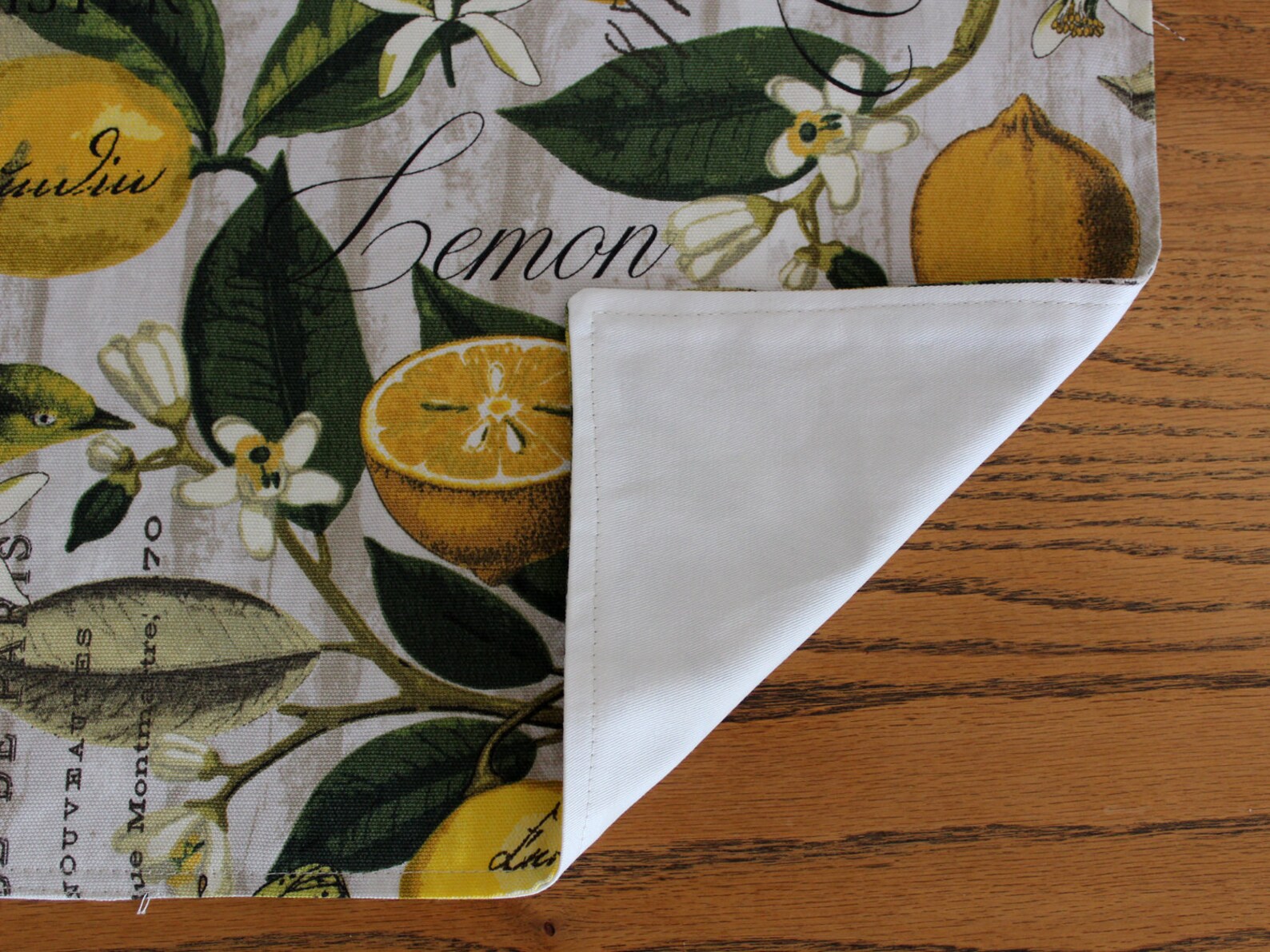 Lemon Print Placemats Yellow and Green Table Mats Table Etsy