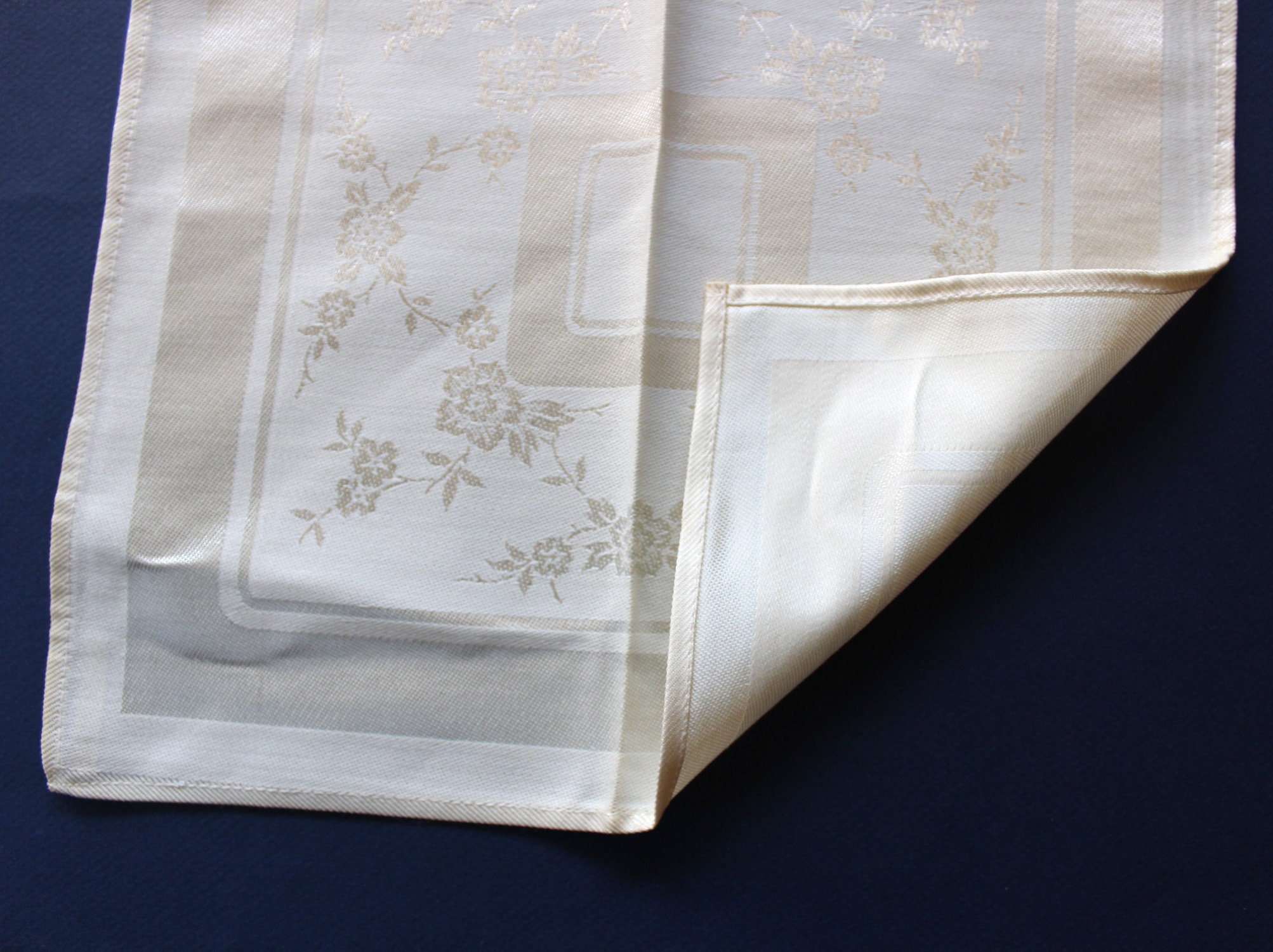 Vintage White Damask Napkin Set of 4 Unused Napkins Made in Etsy