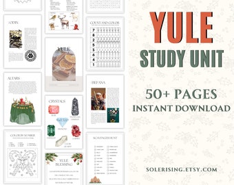 NEW! Yule Study Unit,Homeschool,Teacher Resource,Printable,Learning,curriculum,Pagan,Winter Solstice,Christmas,Education,INSTANT DOWNLOAD
