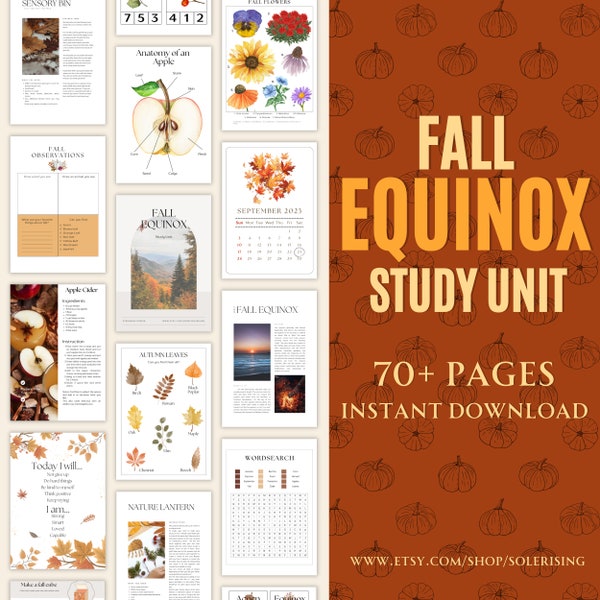 Fall Equinox Study Unit,Homeschool,Teacher Resource,Printable,Learning,curriculum,Pagan,Early childhood Education,INSTANT DOWNLOAD